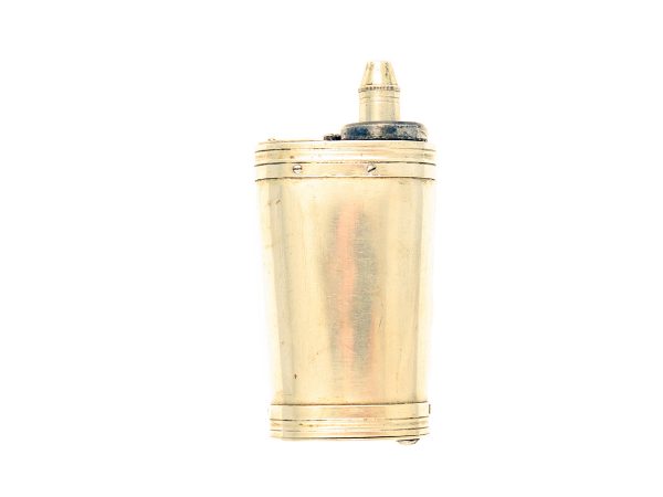A White Metal Three Way Powder Flask.
