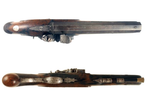 A Flintlock Officers Pistol signed Manton - Image 3