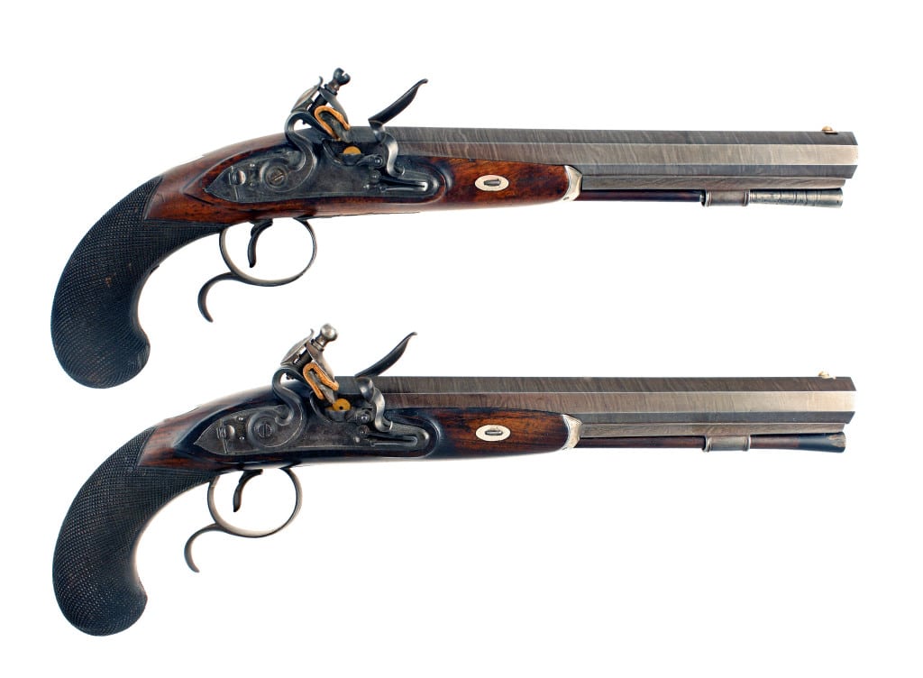 A Pair of Flintlock Duelling Pistols by Jover