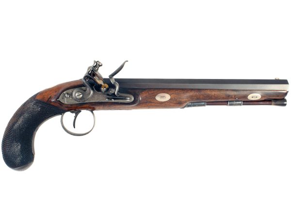 A Flintlock Duelling Pistol by Joe Manton