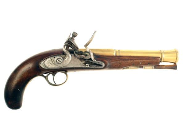 A Flintlock Blunderbuss Pistol by Fisher