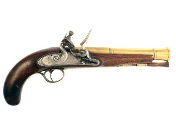 A Flintlock Blunderbuss Pistol by Fisher