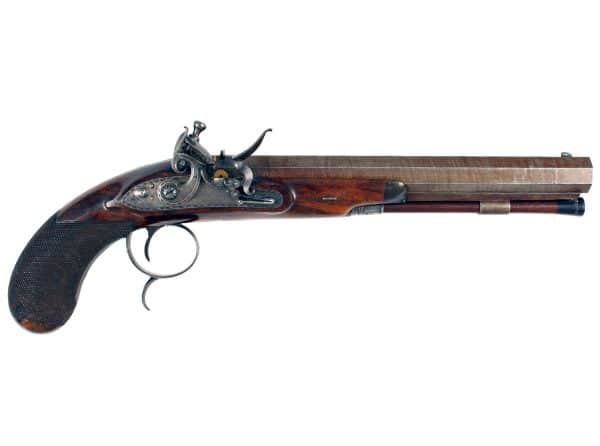 A Fine Flintlock Duelling Pistol by Manton