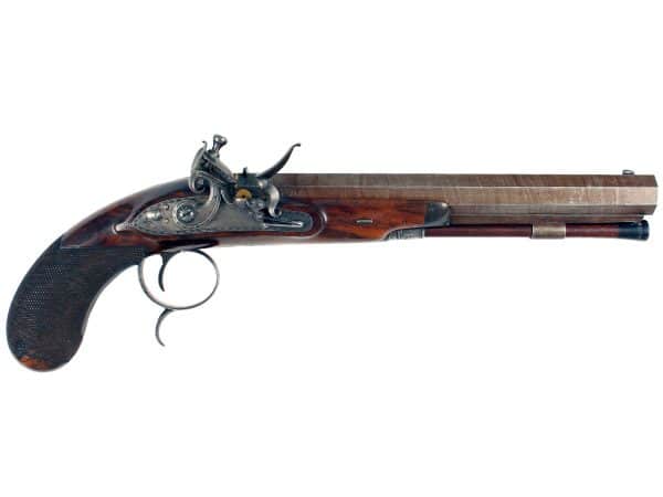 A Fine Flintlock Duelling Pistol by Manton