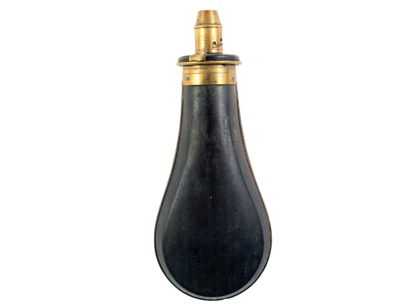 A Planished Tin Powder Flask by Sykes