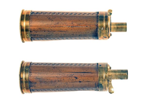 A Fluted Three Way Pistol Flask. - Image 2