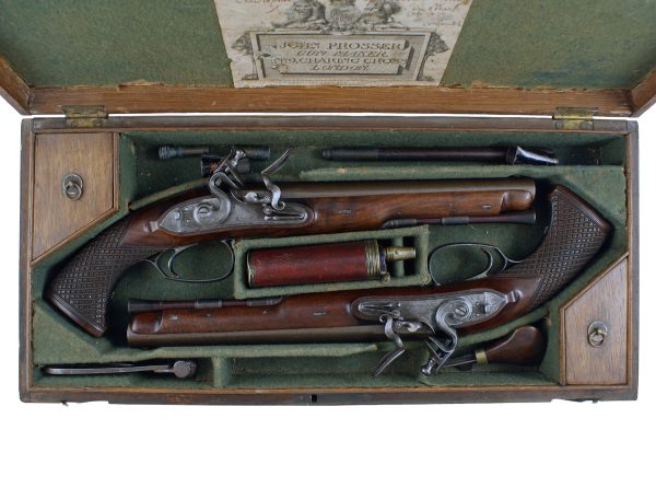 A Scarce Pair of Flintlock Officers Pistols by Prosser. - Image 2