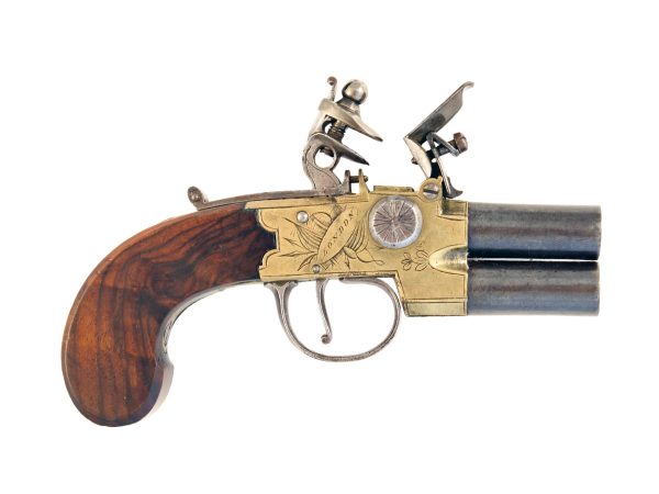 A Brass-Framed Tap Action Pistol by H. Nock