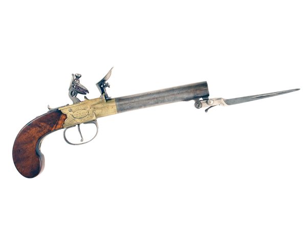 A Flintlock Pocket Pistol by P. Bond