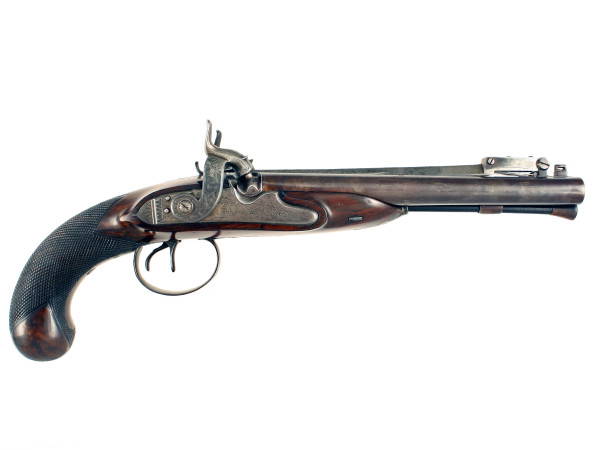A Good Double Barrel Carriage Pistol by Brunton