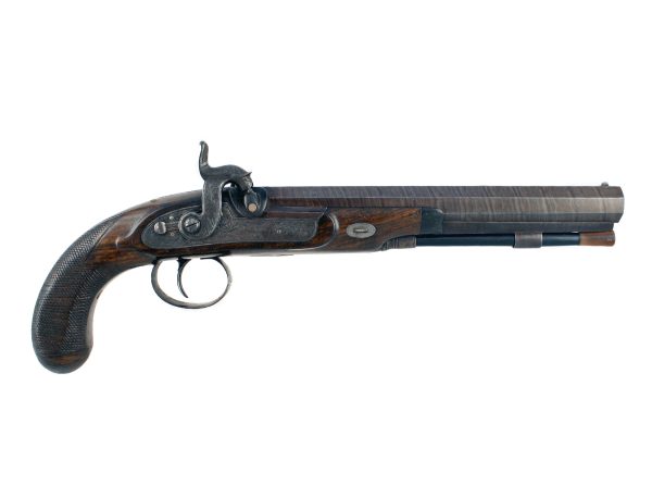 A Percussion Duelling Pistol by Thomas Manton, Circa 1817-1825.