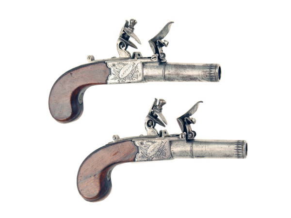 A Pair of Flintlock Pocket Pistols by Smith of London