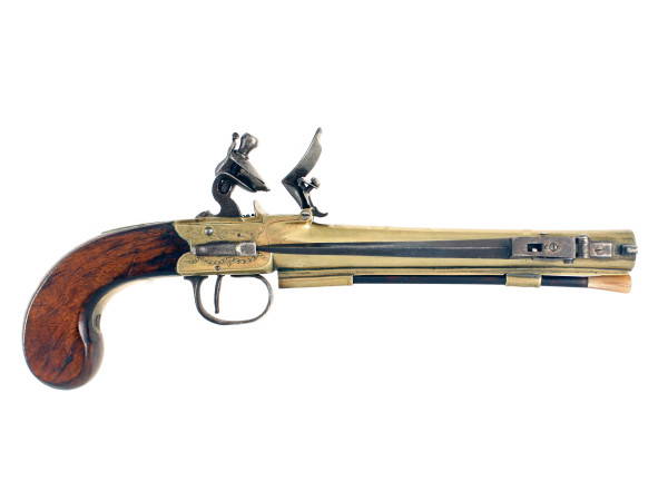 A Flintlock Cannon Barrel Pistol by Richards.