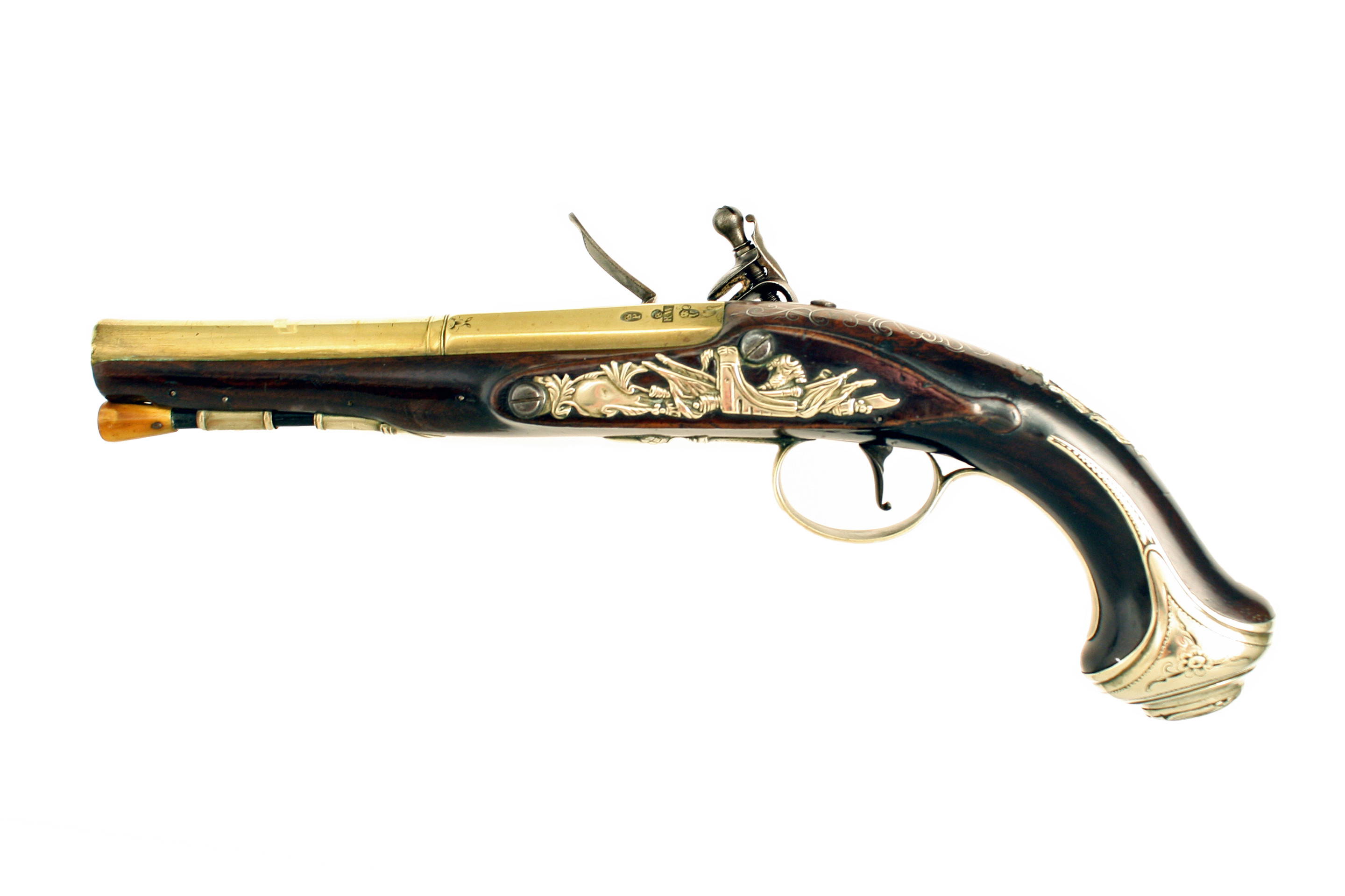 A Flintlock Holster Pistol by R. Waren. - Image 4