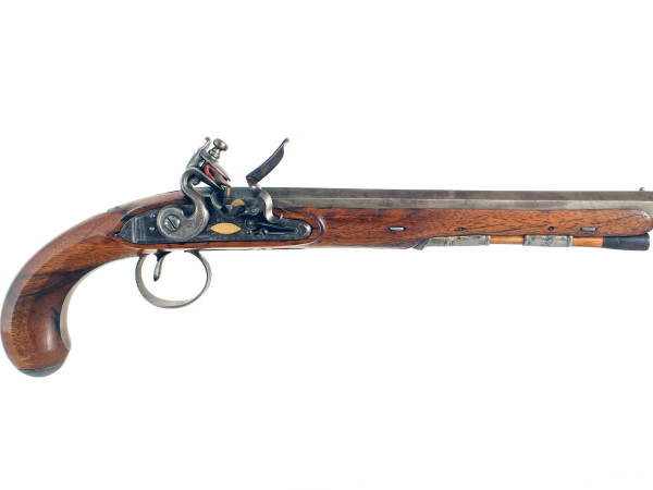 A Flintlock Duelling Pistol by Hutchinson of Dublin.