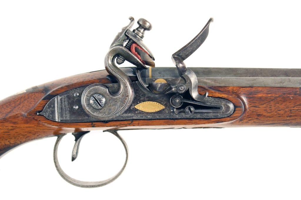 A Flintlock Duelling Pistol by Hutchinson of Dublin. - Image 5