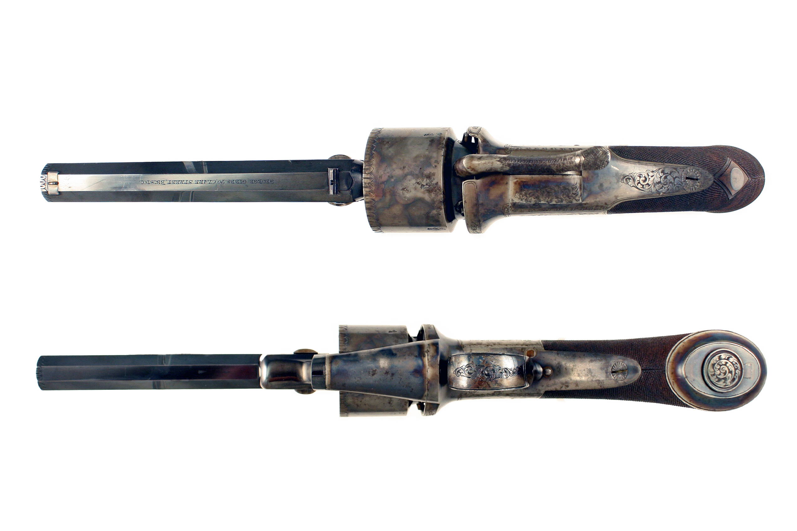 A Fine Cased Transitional Revolver by Gibbs of Bristol. - Image 3