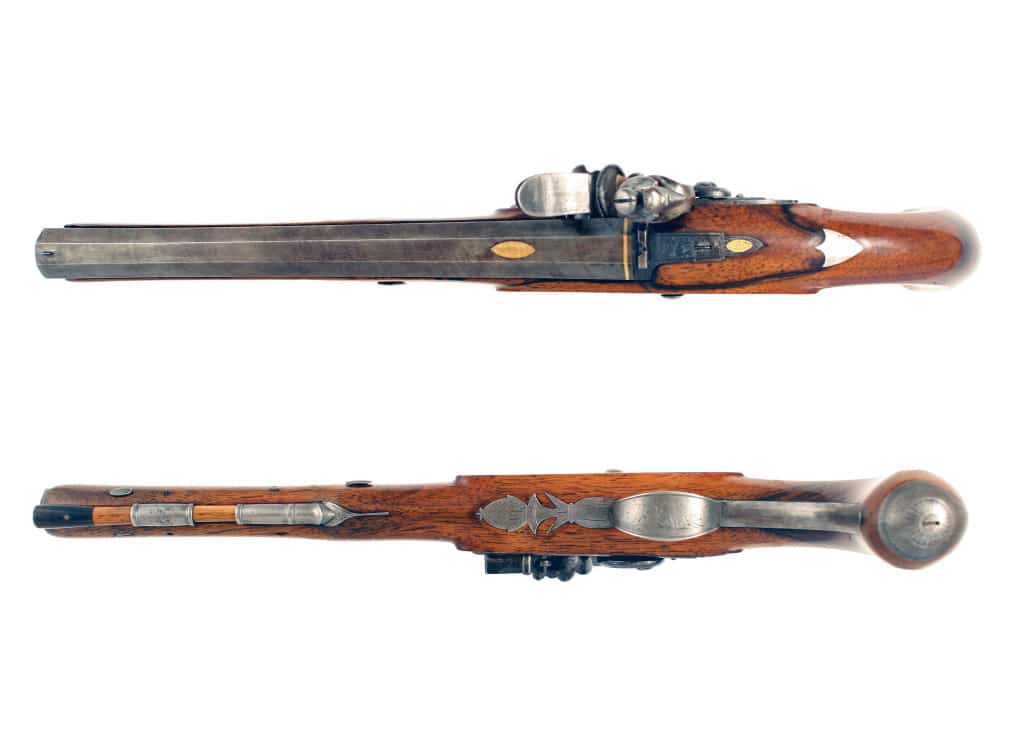 A Flintlock Duelling Pistol by Hutchinson of Dublin. - Image 3