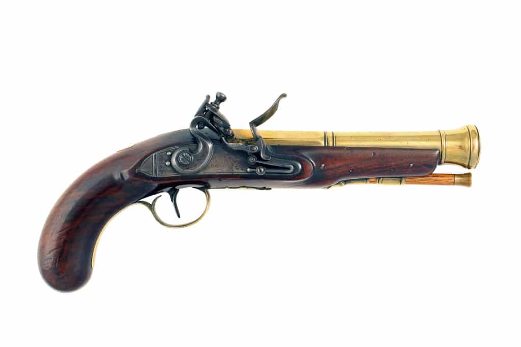 A Flintlock Blunderbuss Pistol by H. Nock.