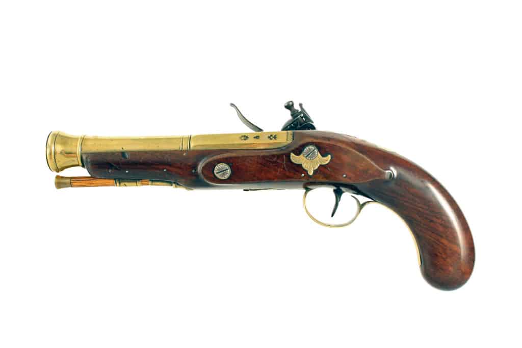 A Flintlock Blunderbuss Pistol by H. Nock. - Image 2