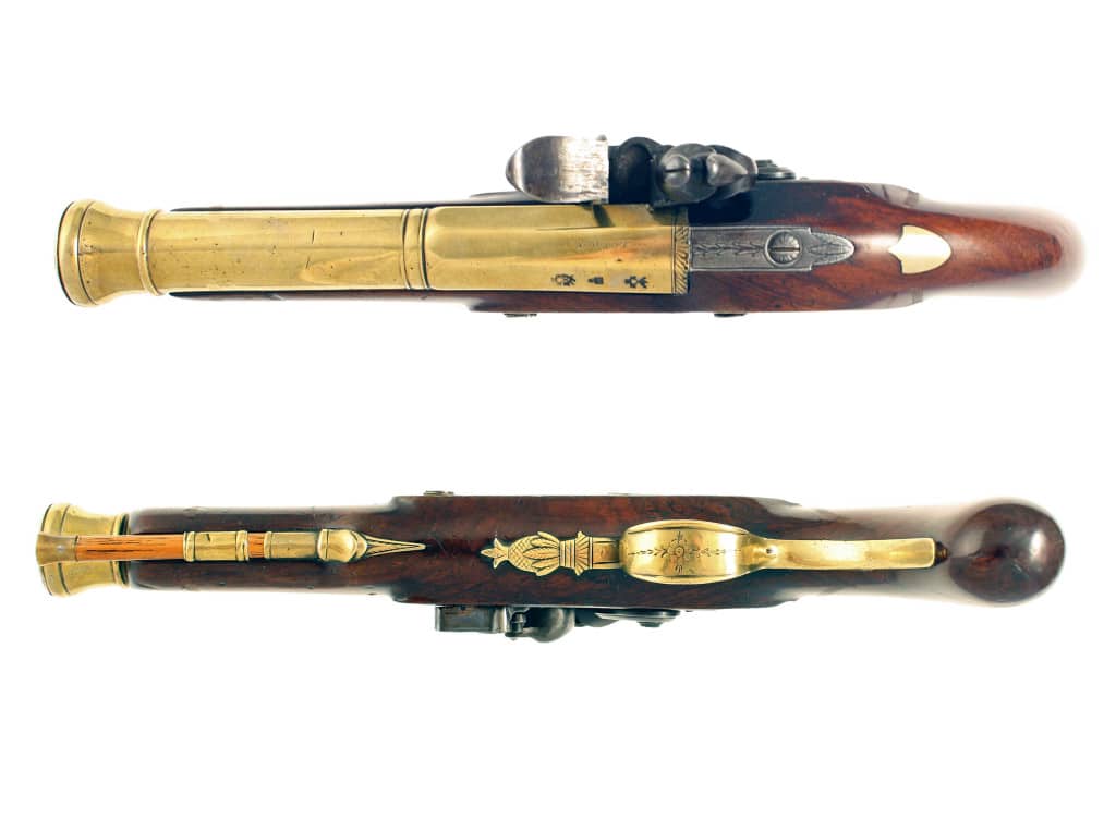 A Flintlock Blunderbuss Pistol by H. Nock. - Image 3