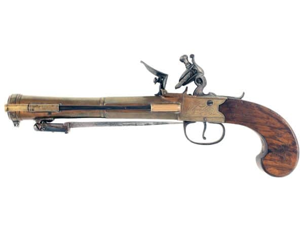 A Bronze Barrelled Flintlock Blunderbuss Pistol