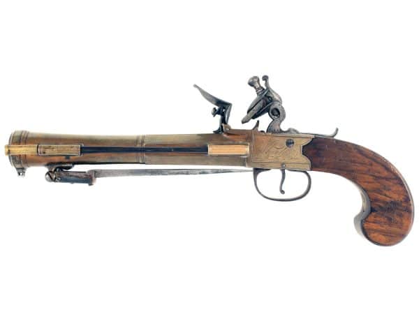 A Bronze Barrelled Flintlock Blunderbuss Pistol