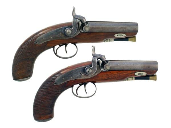A Super Pair of Double Barrel Howdah Pistols by Braddell of Belfast.