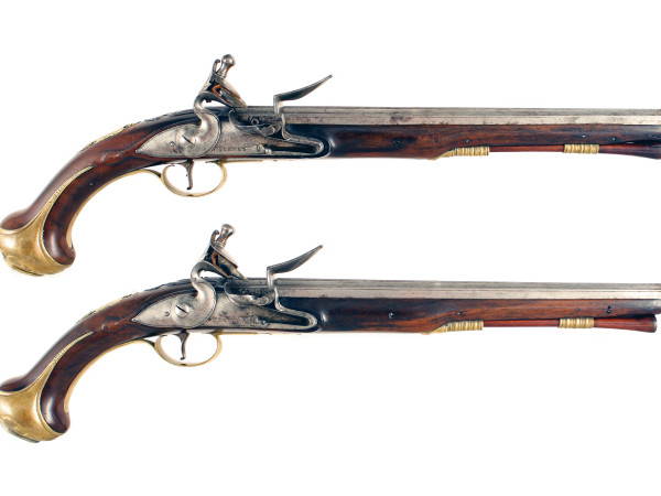 A Pair of Early Holster Pistols by Turvey of London.