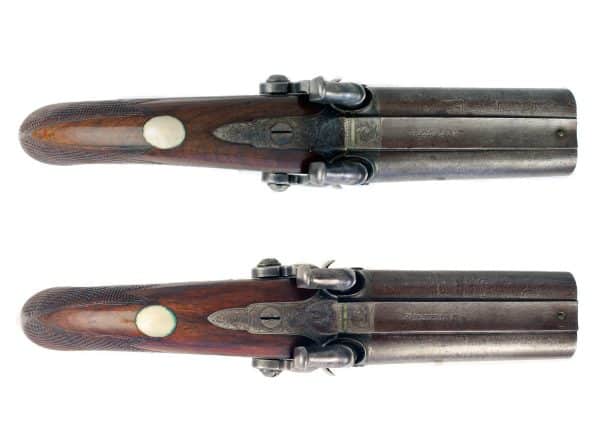 A Super Pair of Double Barrel Howdah Pistols by Braddell of Belfast. - Image 6