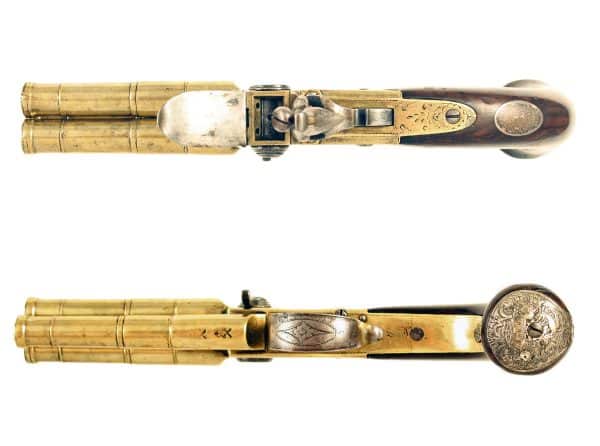 A Scarce Three Barrel Pistol by Perry - Image 3