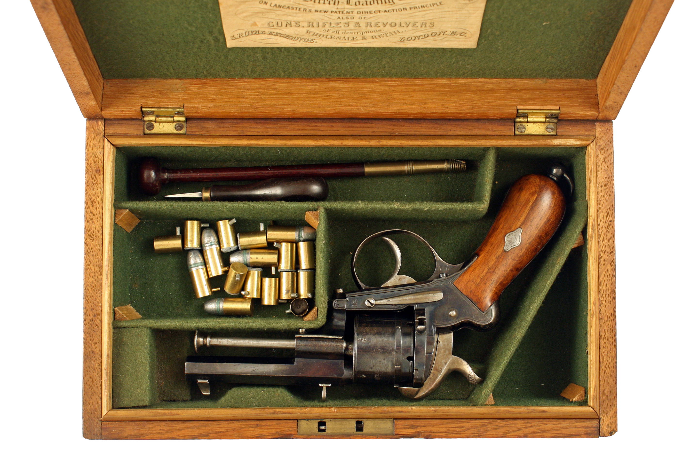 A Fine Cased Pin-Fire Revolver retailed by J. H. Crane of London. - Image 2
