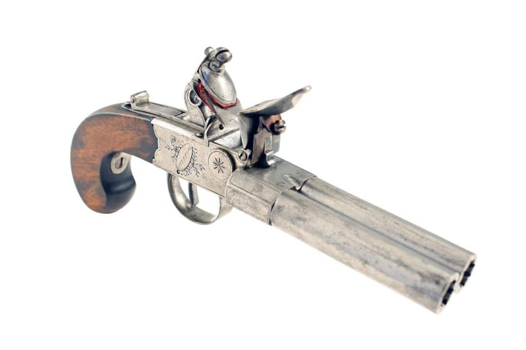 A Double Barrel Pocket Pistol by Patrick of Liverpool