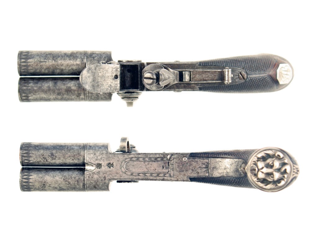 A Scarce Side by Side Flintlock Pocket Pistol. - Image 3