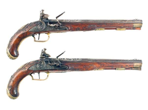 An Elaborate Pair of Austrian Flintlock Holster Pistols.