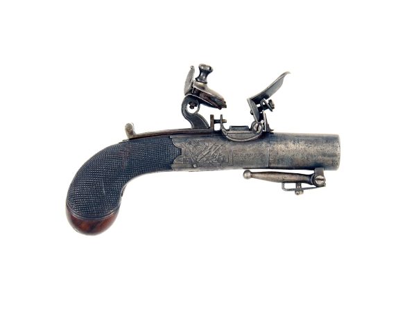 A Small Round Framed Pocket Pistol by Andrews of London.