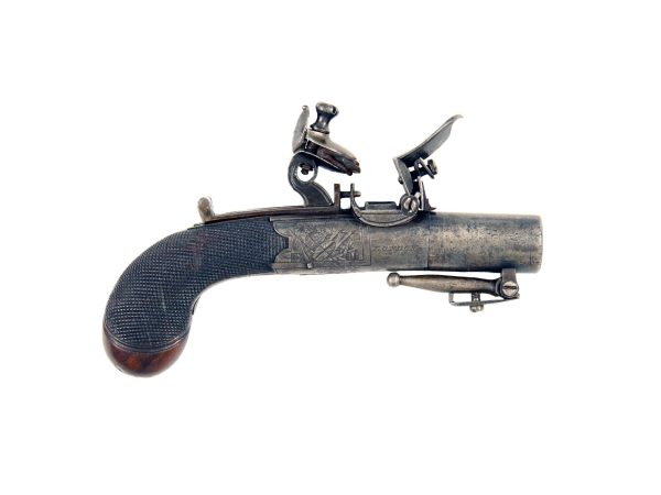 A Small Round Framed Pocket Pistol by Andrews of London.