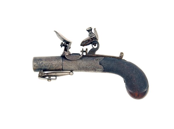 A Small Round Framed Pocket Pistol by Andrews of London. - Image 4