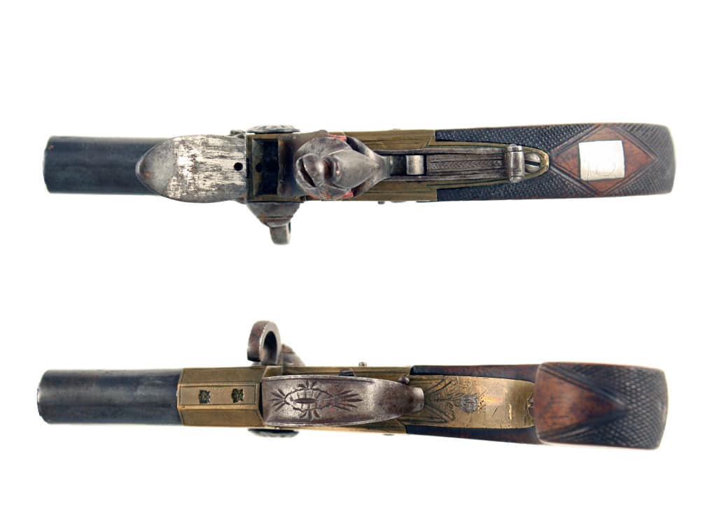 A Bronze Framed Tap Action Pistol by Barnes of Andover. - Image 3