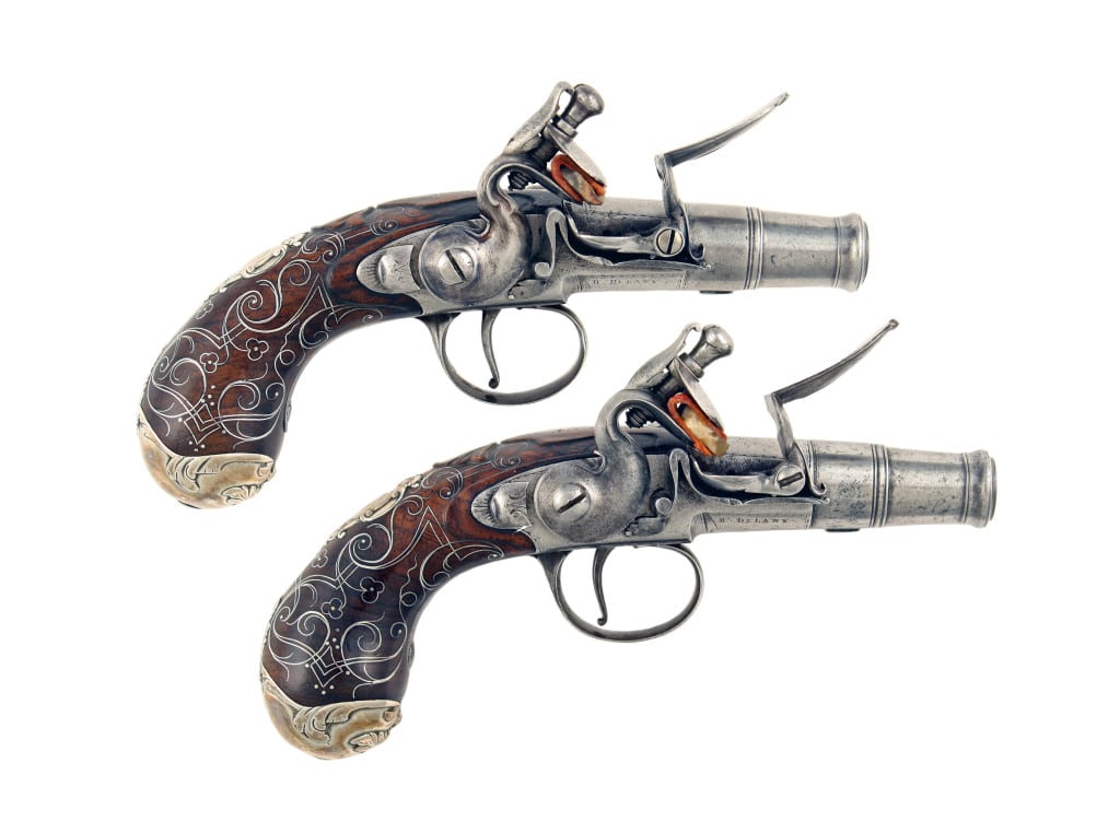 A Fine Pair of Queen Anne Pistols by H. Delaney