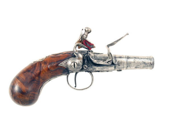 A 38-Bore Flintlock Turn-Off Pocket Pistol by Beaver of London