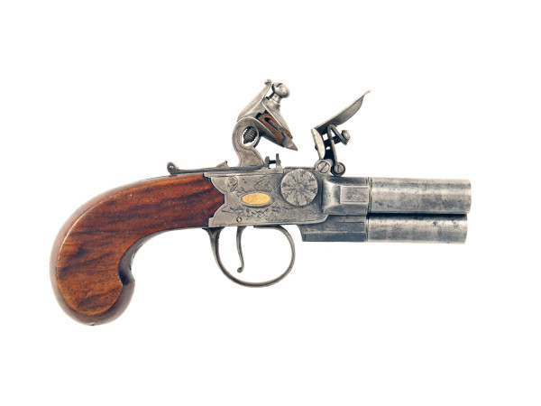 A 3 Barrel Flintlock Pocket Pistol by Innes of Edinburgh.