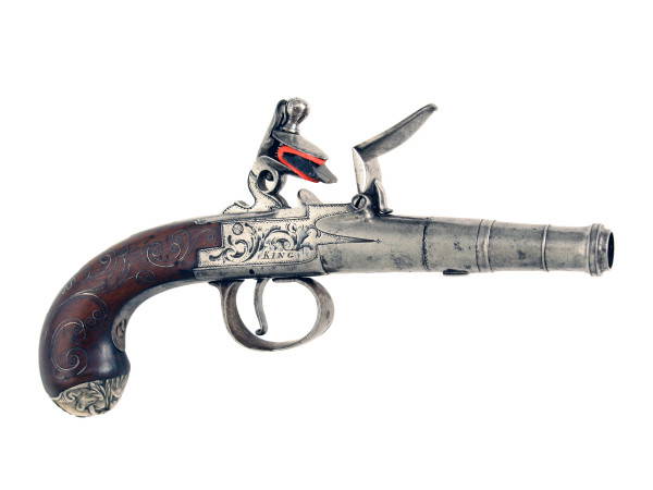 A Silver Inlaid Cannon Barrel by King