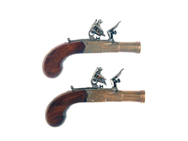 A Small Pair of Flintlock Blunderbuss Pistols by Buchan of Dundee.