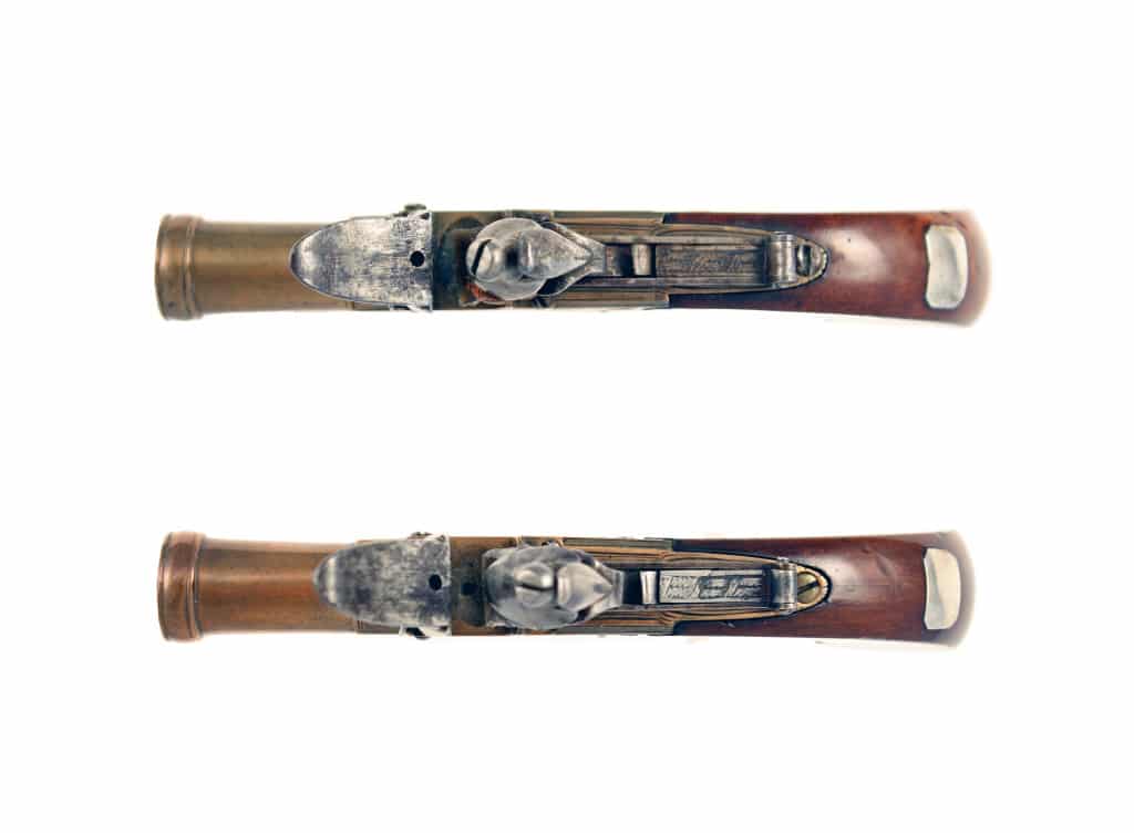 A Small Pair of Flintlock Blunderbuss Pistols by Buchan of Dundee. - Image 3