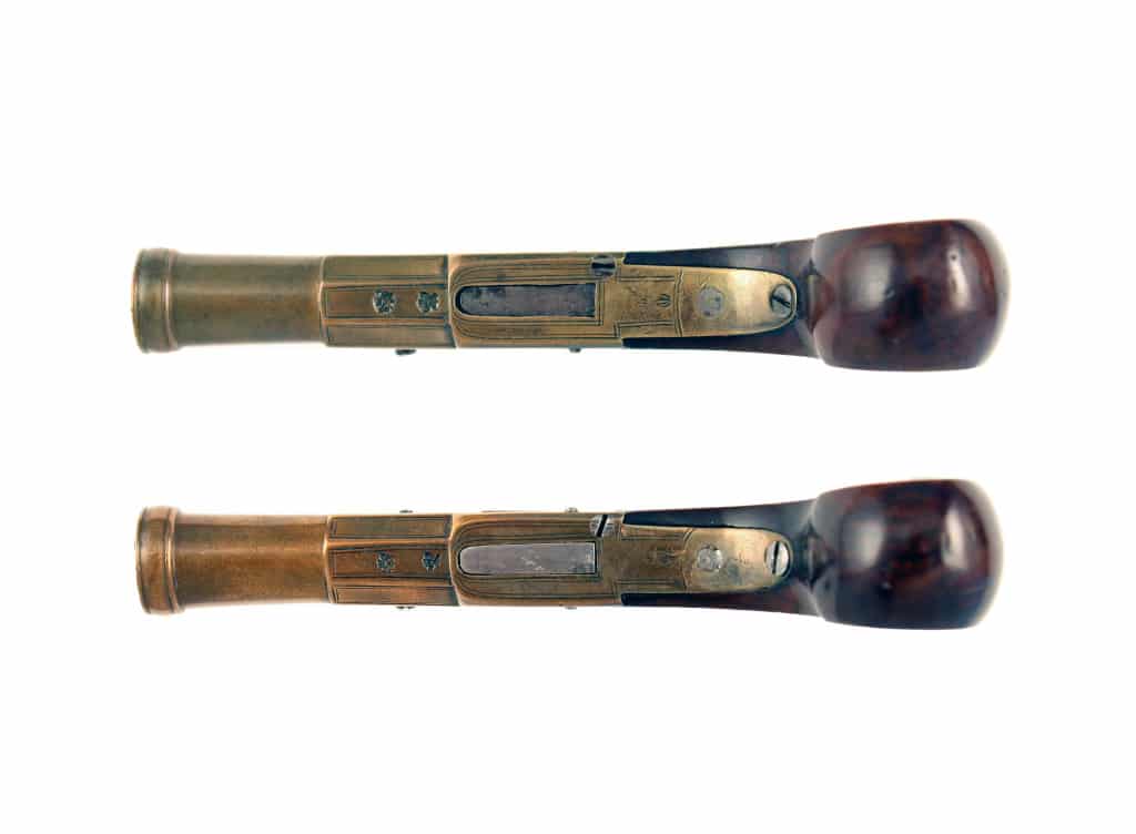 A Small Pair of Flintlock Blunderbuss Pistols by Buchan of Dundee. - Image 2