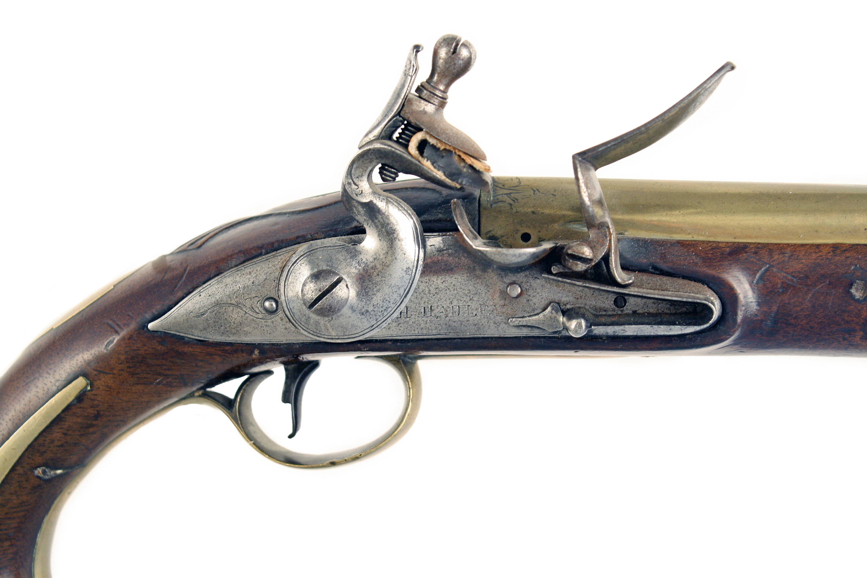 A Flintlock Holster Pistol by Hadley of London. - Image 5