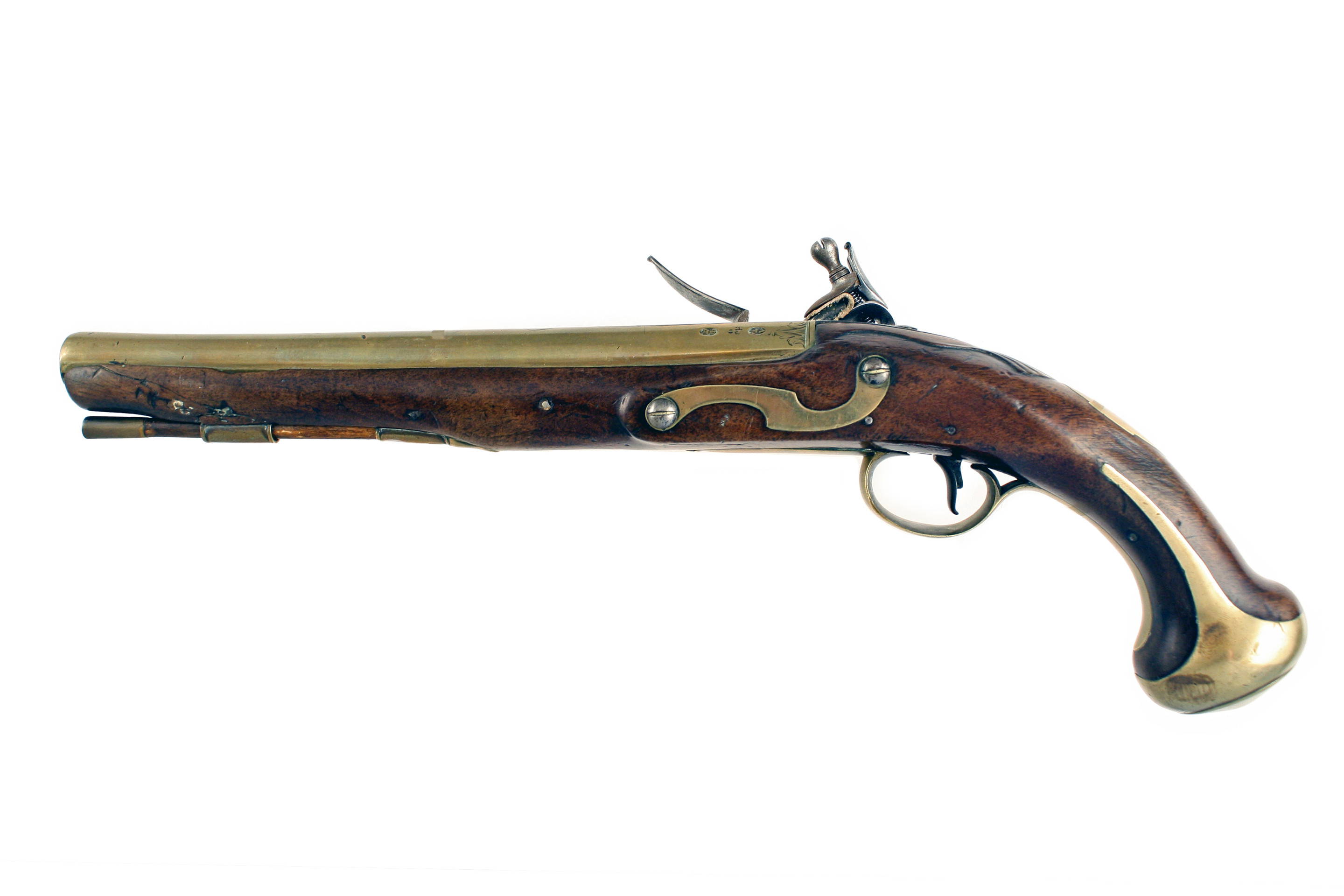 A Flintlock Holster Pistol by Hadley of London. - Image 4