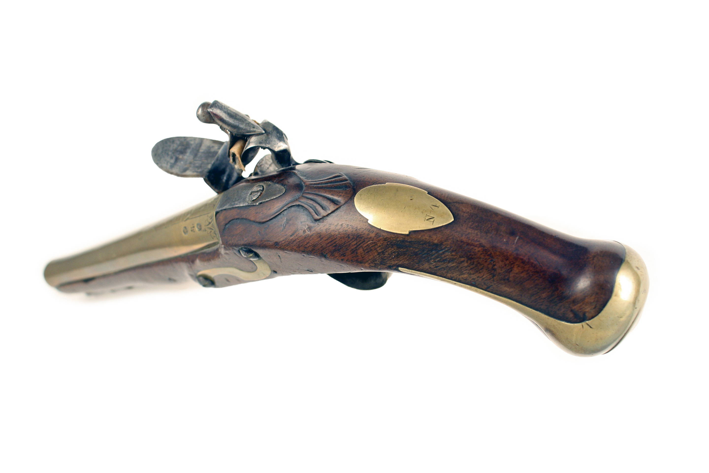 A Flintlock Holster Pistol by Hadley of London. - Image 2