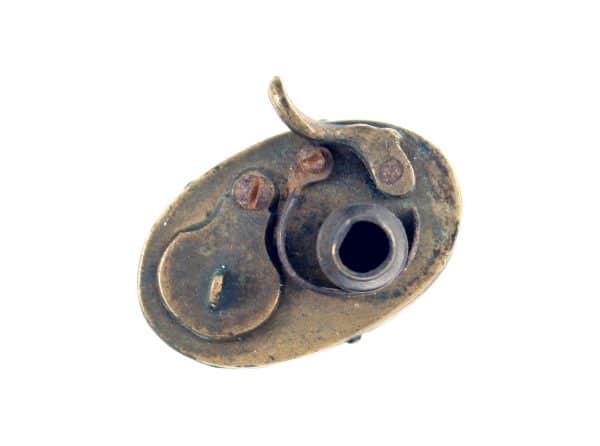 A Scarce Green Leather Powder Flask - Image 2